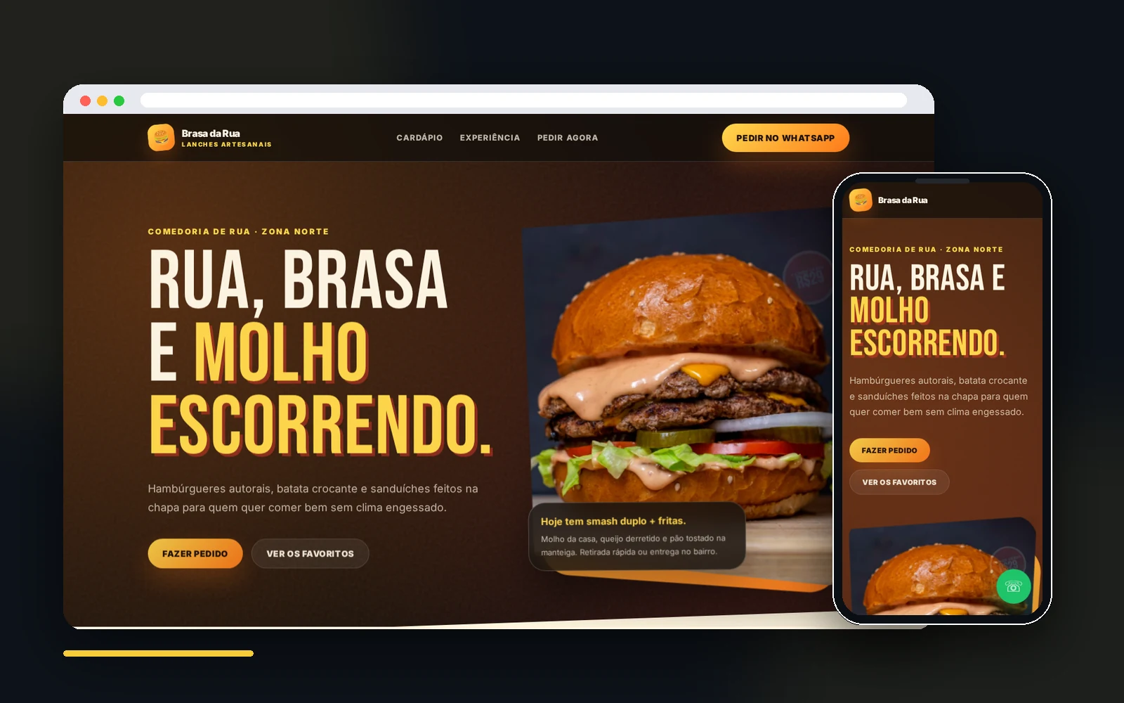 Demonstração de cardápio digital para lanchonetes e restaurantes