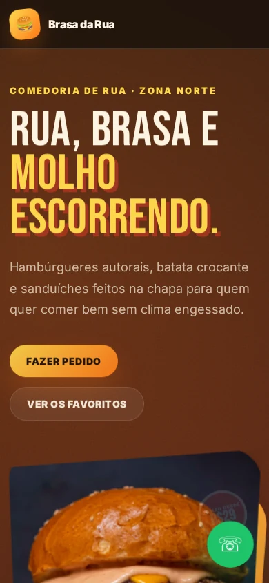 Demonstração de cardápio digital para lanchonetes e restaurantes em tela mobile