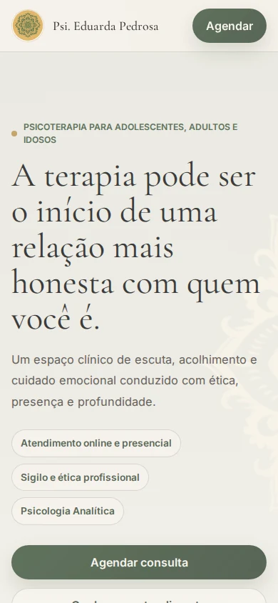 Prévia da landing page Psi Eduarda desenvolvida pela Innoforge Tech em tela mobile